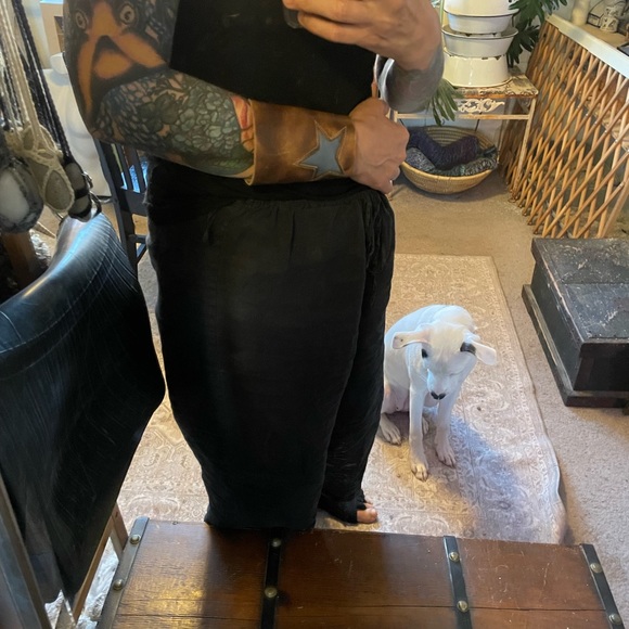 Hand made vintage leather cuff with star design  three buckles - Picture 4 of 10